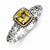 Sterling Silver w/14k Yellow Gold Citrine Ring