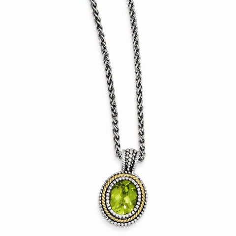 14K Yellow Gold Peridot Necklace