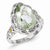 Sterling Silver w/14k Yellow Gold Green Quartz Ring