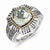 Sterling Silver w/14k Yellow Gold Green Quartz Ring