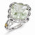 Sterling Silver w/14k Yellow Gold Green Quartz Ring