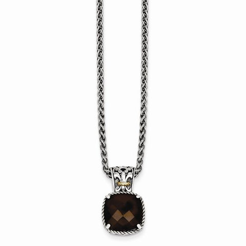 14K Yellow Gold Smokey Quartz Necklace