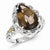 Sterling Silver w/14k Yellow Gold Smokey Quartz Ring