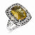 Sterling Silver w/14k Yellow Gold Diamond & Whiskey Quartz Ring