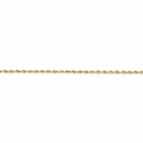 14K Yellow Gold Diamond-Cut Quadruple Rope Chain Anklet