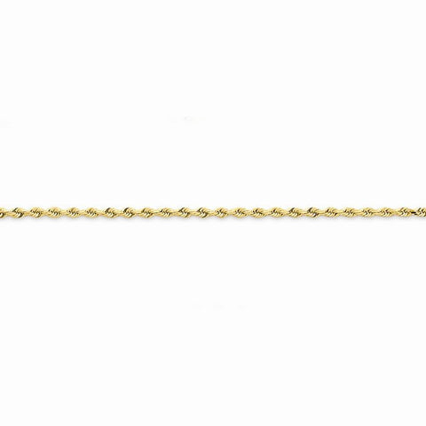 14K Yellow Gold Diamond-Cut Quadruple Rope Chain Anklet