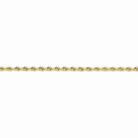 14K Yellow Gold Diamond-Cut Quadruple Rope Chain Anklet