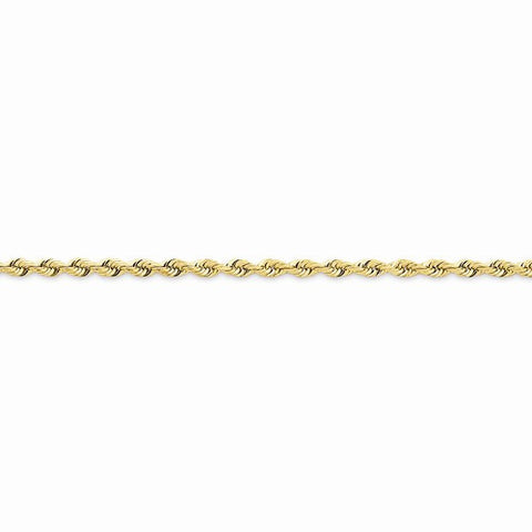 14K Yellow Gold Diamond-Cut Quadruple Rope Chain Anklet