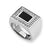 Sterling Silver Onyx & Diamond Men's Ring