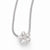 Sterling Silver Matte Finish Diamond Flower Necklace