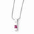 Sterling Silver Diamond and Pink Topaz Necklace