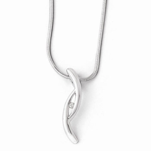 Sterling Silver Diamond Necklace