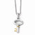 Sterling Silver Diamond Gold-Plated Key Necklace