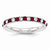 Sterling Silver Red & White CZ Eternity Wedding Band