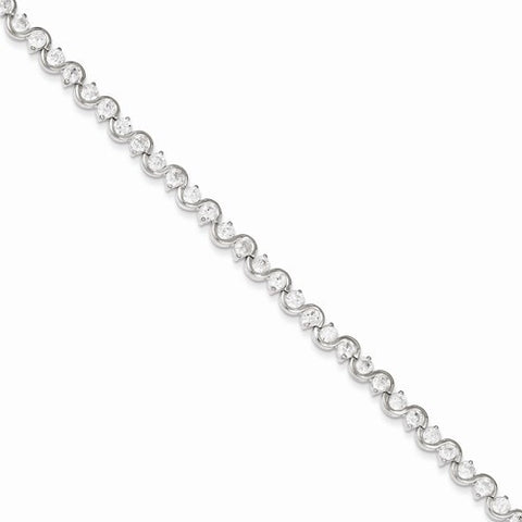 Sterling Silver Cz Bracelet