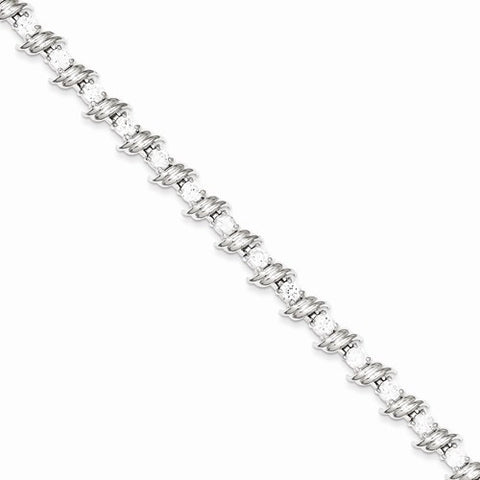 Sterling Silver Cz Bracelet