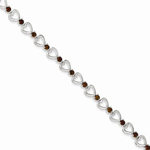 Sterling Silver Garnet Bracelet