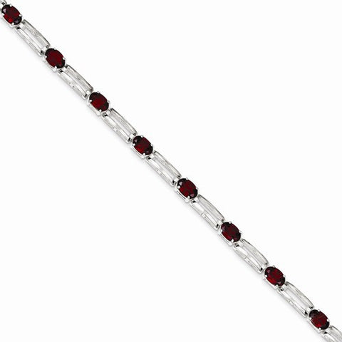 Sterling Silver Garnet Bracelet