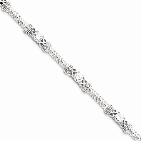 Sterling Silver Cz Bracelet