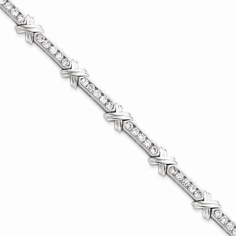 Sterling Silver Cz Bracelet