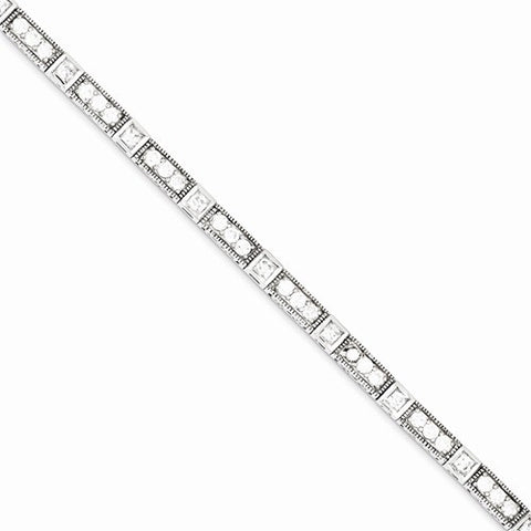 Sterling Silver Cz Bracelet