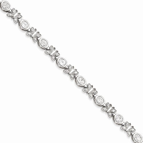 Sterling Silver Cz Bracelet