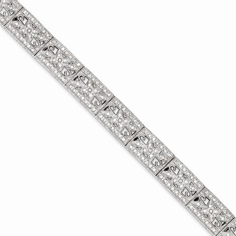 Sterling Silver Pave Cz Bracelet