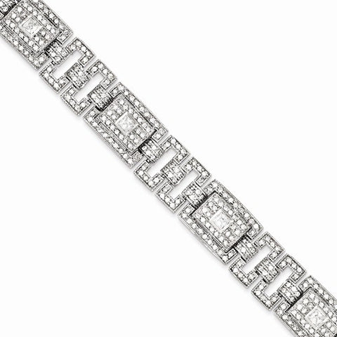 Sterling Silver Pave Cz Bracelet