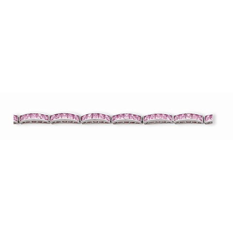 Sterling Silver Pink Cz Bracelet