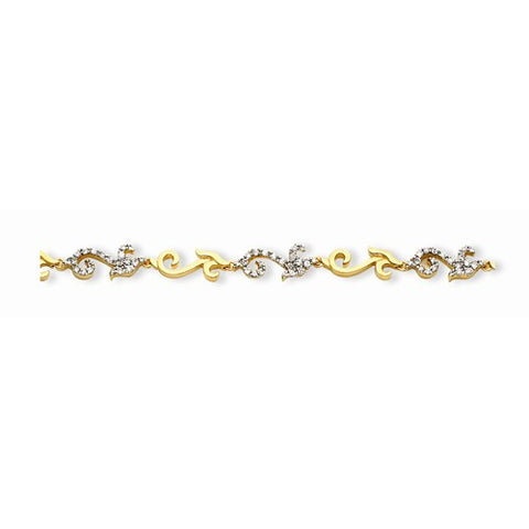 Sterling Silver Vermeil Cz Bracelet