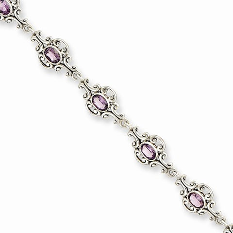 Sterling Silver Amethyst Bracelet