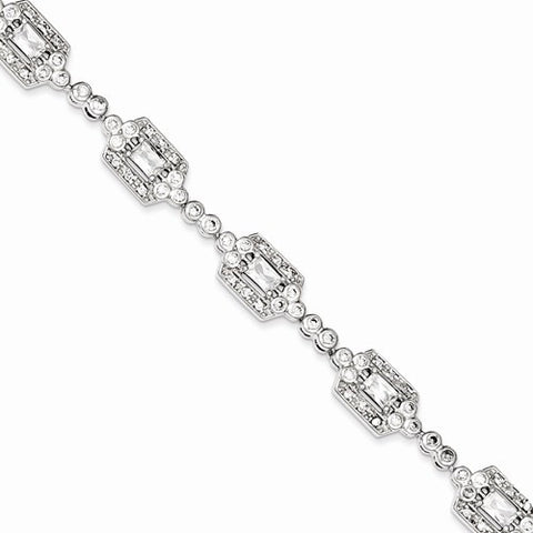 Sterling Silver Cz Bracelet