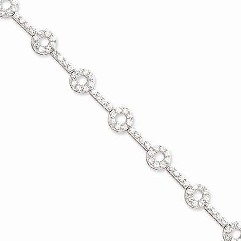 Sterling Silver Cz Bracelet