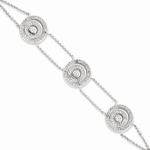 Sterling Silver Cz Circle Bracelet