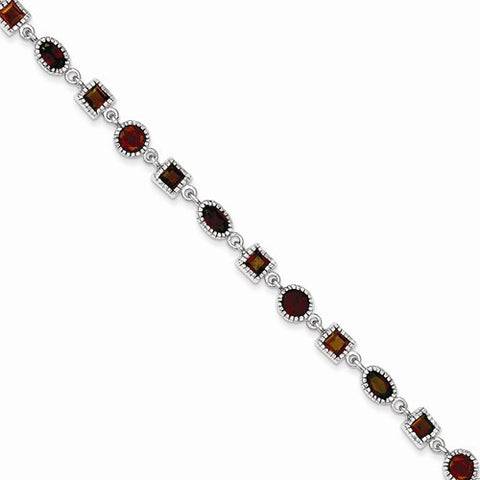 Sterling Silver Garnet Bracelet