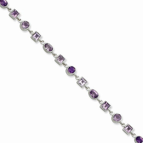 Sterling Silver Amethyst Bracelet