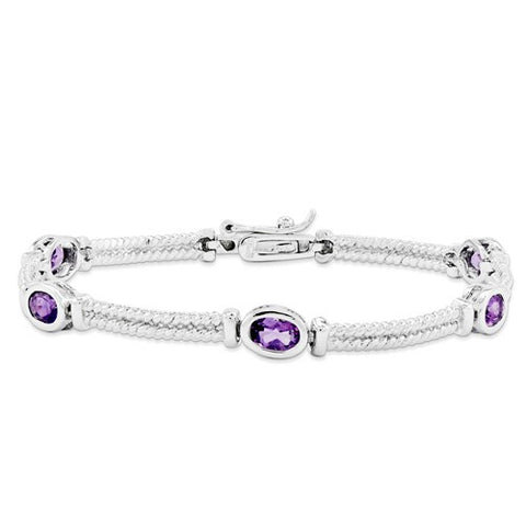 Sterling Silver Amethyst Bracelet