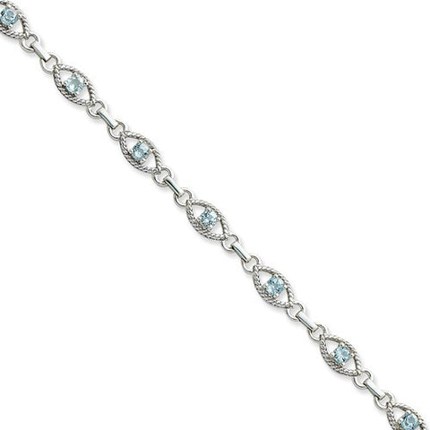 Sterling Silver Blue Topaz Bracelet