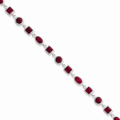 Sterling Silver Ruby Bracelet