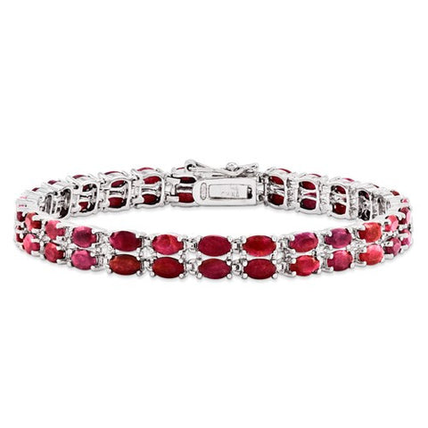 Sterling Silver Ruby Bracelet