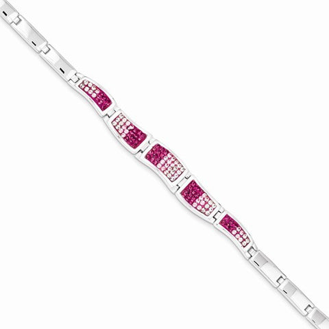 Sterling Silver Pink Cz Ferido Style Bracelet