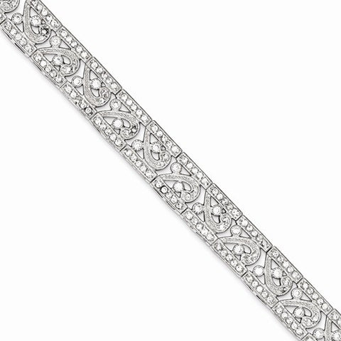 Sterling Silver Fancy Cz Bracelet