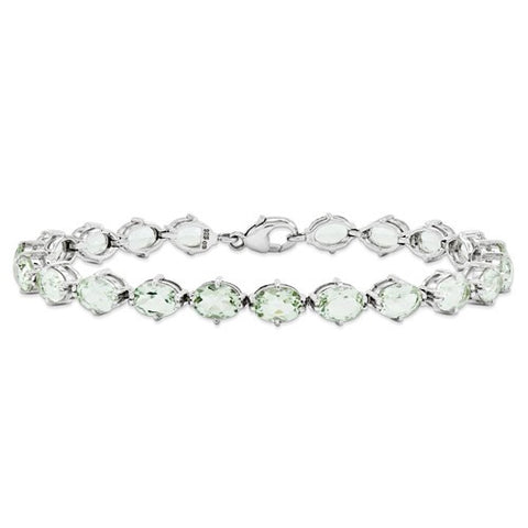 Sterling Silver Green Amethyst Bracelet