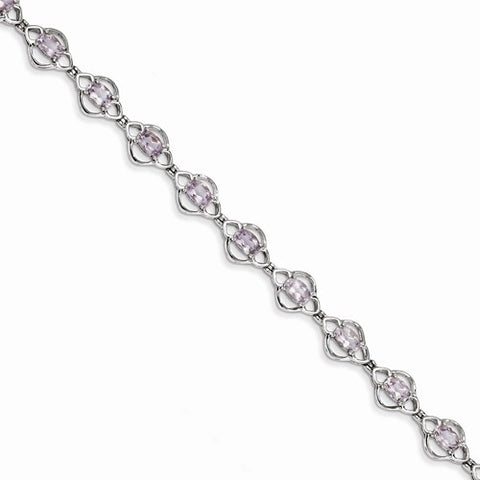 Sterling Silver Pink Amethyst Bracelet