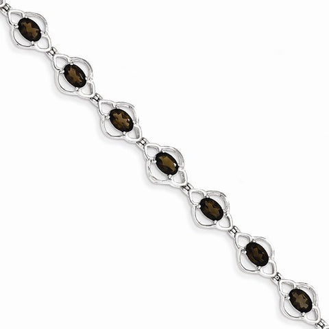 Sterling Silver Smokey Quartz Bracelet