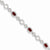 Sterling Silver Diamond & Garnet Oval Link Bracelet