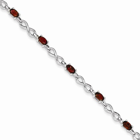 Sterling Silver Garnet Bracelet