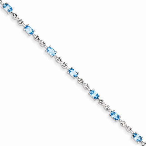 Sterling Silver Blue Topaz Bracelet