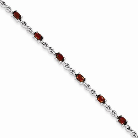 Sterling Silver Garnet Bracelet