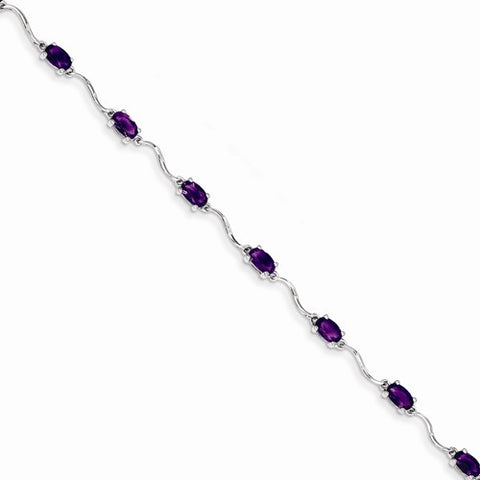 Sterling Silver Amethyst Bracelet